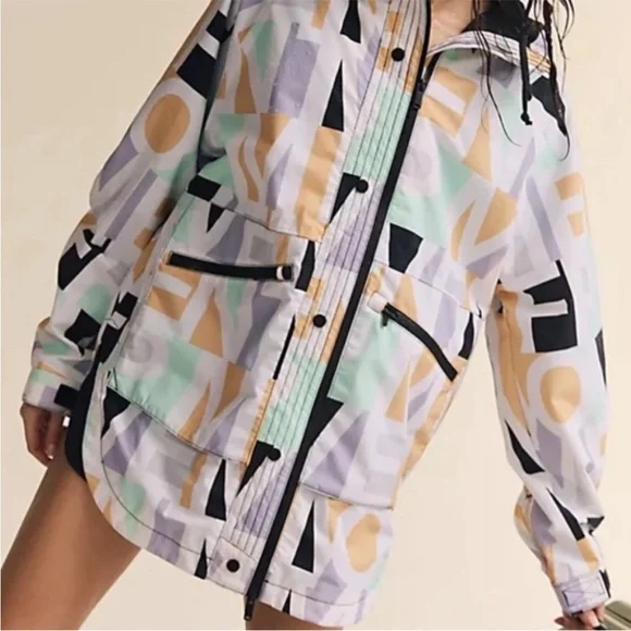 FP Movement Singing in the Rain Jacket Hooded Raincoat Size Large NWOT - Picture 1 of 7